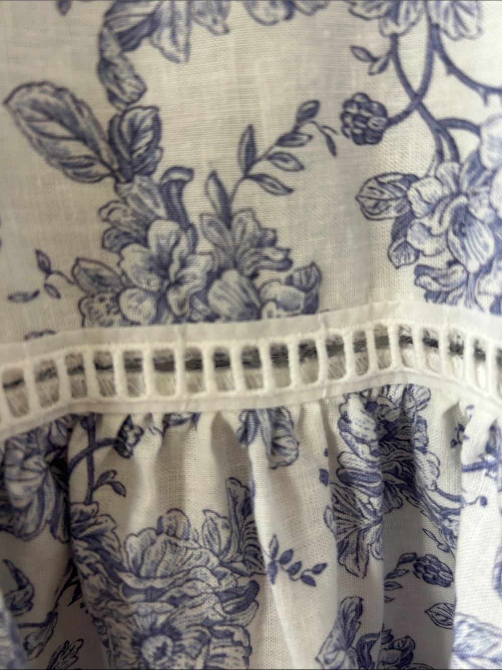 Cynthia Rowley Tiered Toile Print Maxi Skirt Small w MEASUREMENTS Lavender/Blue - Picture 6 of 11